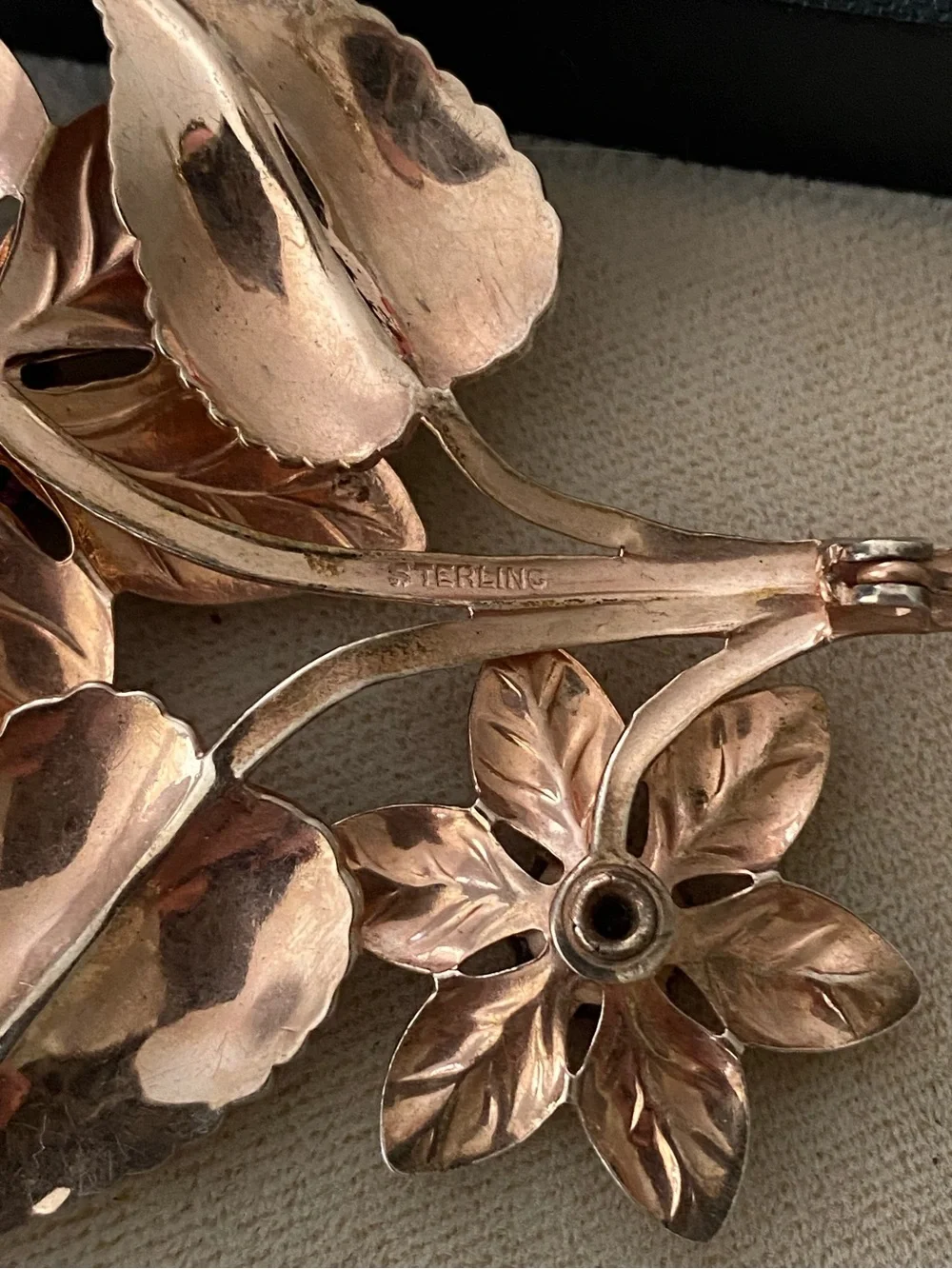 1940’s Sterling Silver Flower Brooch 925